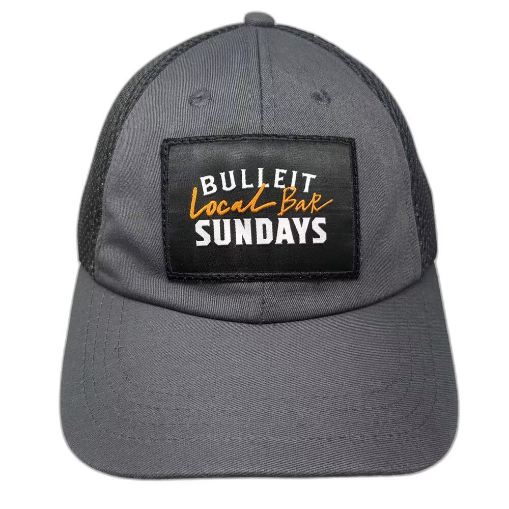 Bulleit Trucker Hat Gray Black One Size Snapback Mesh Local Bar Sundays Patch